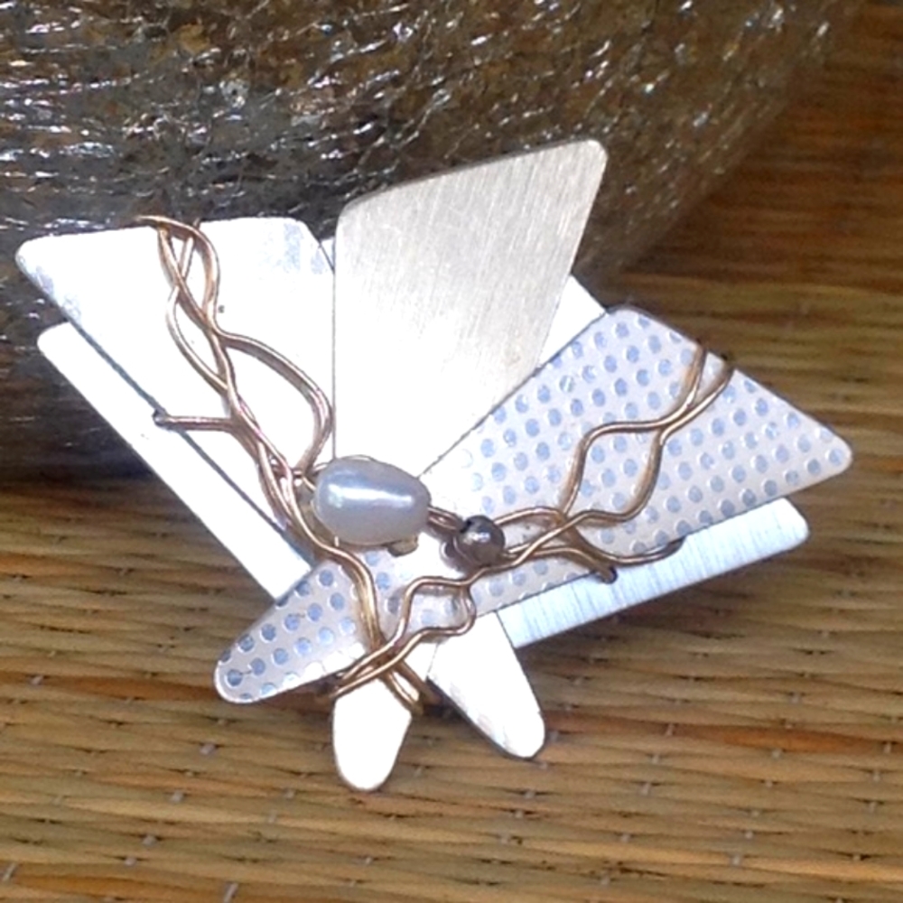 Artisan Couture ABSTRACT MOD Art Pin Brooch or Pendant OOAK Artist Signed